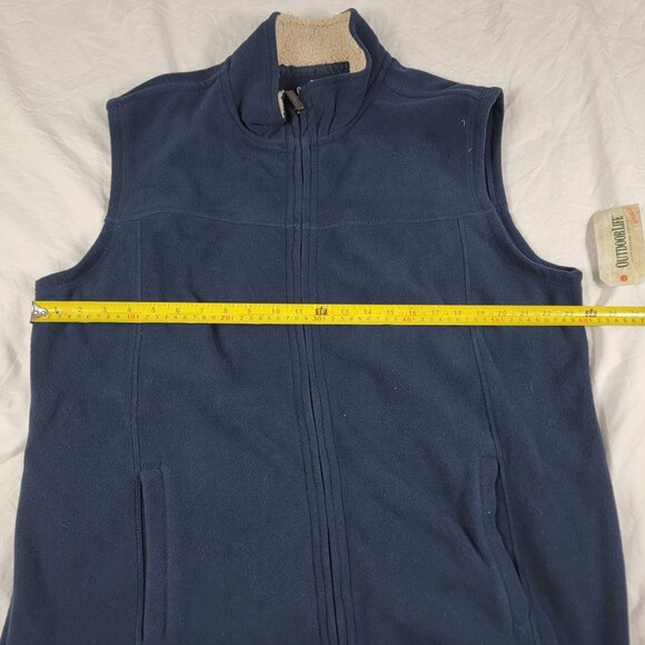 Outdoor Life Mens Large Polar Fleece Navy Blazer Vest Casual Outdoors Comfort - Picture 8 of 11